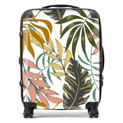Warren Reed Designer Tropical Leaves SuitcaseLarge from B&Q