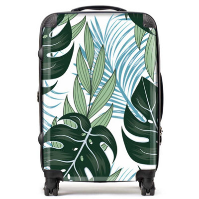 Warren Reed Designer Tropical Pattern With Bright Plants And Flowers SuitcaseMedium from B&Q