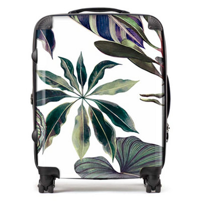 Warren Reed Designer Watercolor Tropical Leaf SuitcaseLarge from B&Q