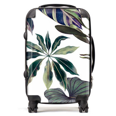 Warren Reed Designer Watercolor Tropical Leaf SuitcaseCabin from B&Q