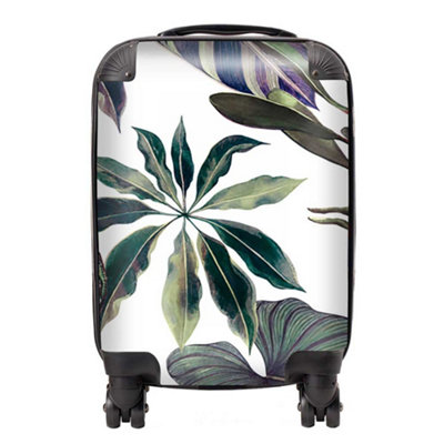 Warren Reed Designer Watercolor Tropical Leaf SuitcaseMini Cabin from B&Q