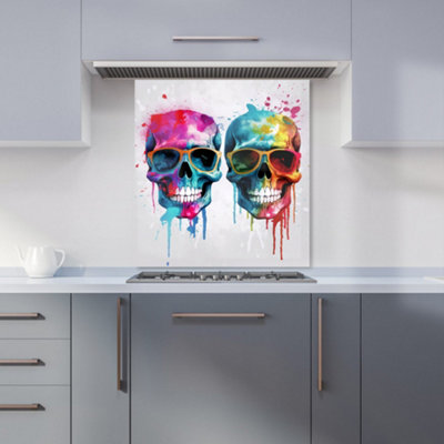 Warren Reed Designer Splashart Happy Skeletons Kitchen Splashback from B&Q