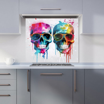 Warren Reed Designer Splashart Happy Skeletons Kitchen Splashback from B&Q