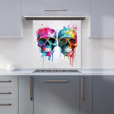 Warren Reed Designer Splashart Happy Skeletons Kitchen Splashback from B&Q