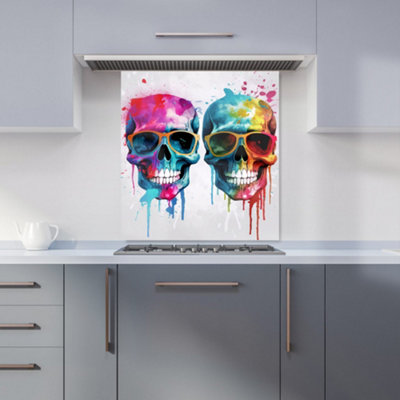 Warren Reed Designer Splashart Happy Skeletons Kitchen Splashback from B&Q
