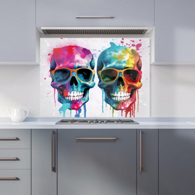 Warren Reed Designer Splashart Happy Skeletons Kitchen Splashback from B&Q
