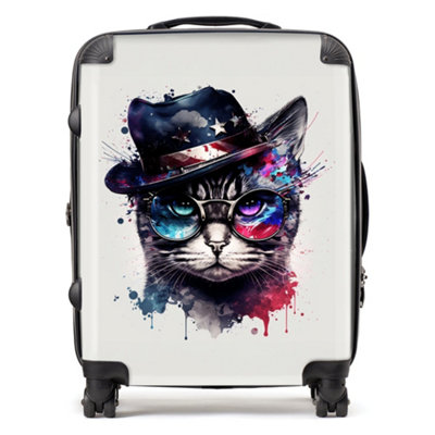 Warren Reed Designer American Shorthair Cat Face Glasses Splashart SuitcaseLarge from B&Q
