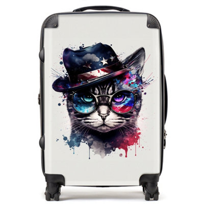 Warren Reed Designer American Shorthair Cat Face Glasses Splashart SuitcaseMedium from B&Q