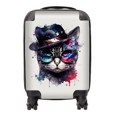 Warren Reed Designer American Shorthair Cat Face Glasses Splashart SuitcaseMini Cabin from B&Q