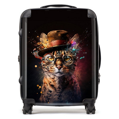 Warren Reed Designer Bengal Cat And Hat Splashart SuitcaseLarge from B&Q