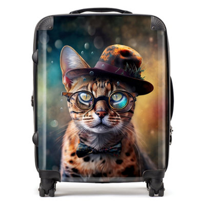 Warren Reed Designer Bengal Cat Face Splashart SuitcaseLarge from B&Q