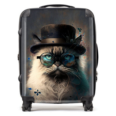Warren Reed Designer Birman Cat Face Glasses And Hat Splashart SuitcaseLarge from B&Q