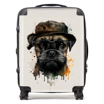 Warren Reed Designer Border Terrier Dog Splashart SuitcaseLarge from B&Q