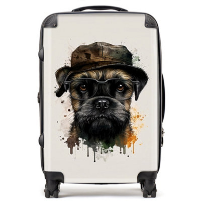 Warren Reed Designer Border Terrier Dog Splashart SuitcaseMedium from B&Q