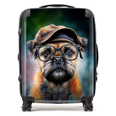 Warren Reed Designer Border Terrier Dog Splashart SuitcaseLarge from B&Q