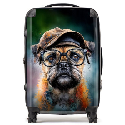 Warren Reed Designer Border Terrier Dog Splashart SuitcaseMedium from B&Q
