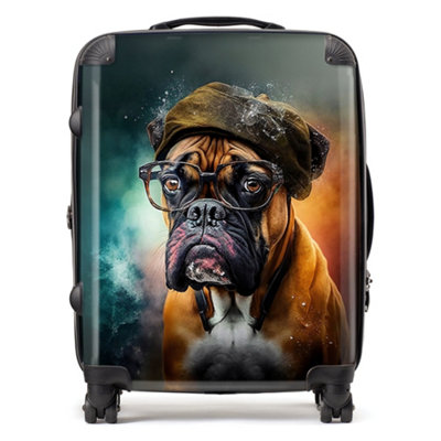 Warren Reed Designer Boxer Dog Splashart SuitcaseLarge from B&Q