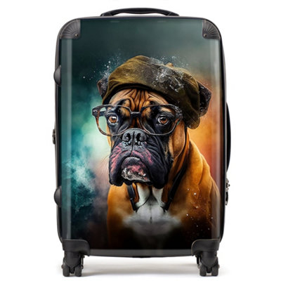 Warren Reed Designer Boxer Dog Splashart SuitcaseMedium from B&Q