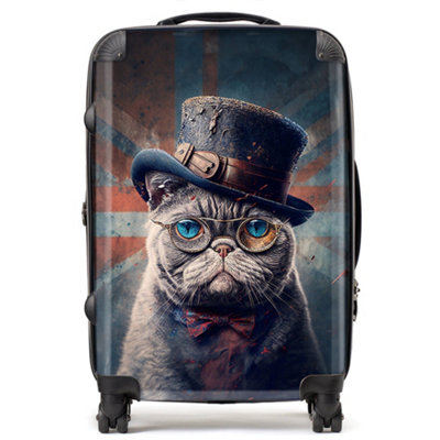 Warren Reed Designer British Shorthair Cat Splashart SuitcaseMedium from B&Q