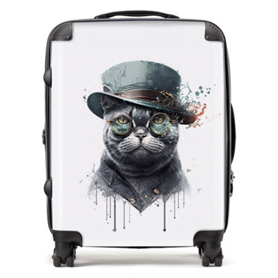 Warren Reed Designer British Shorthair Cat Splashart SuitcaseLarge from B&Q