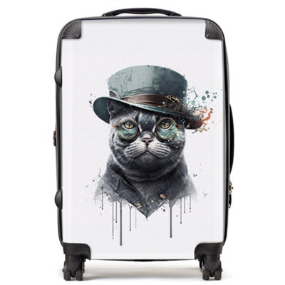 Warren Reed Designer British Shorthair Cat Splashart SuitcaseMedium from B&Q