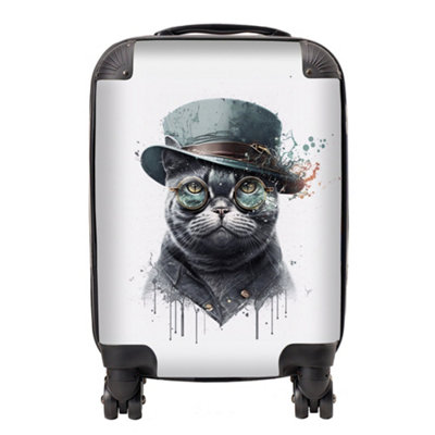 Warren Reed Designer British Shorthair Cat Splashart SuitcaseMini Cabin from B&Q