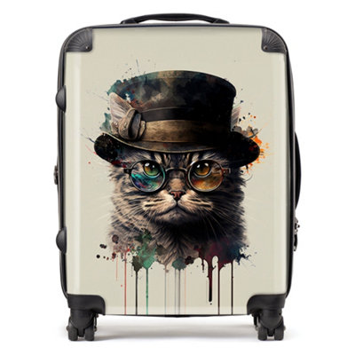 Warren Reed Designer Cat And Hat Splashart SuitcaseLarge from B&Q