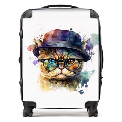 Warren Reed Designer Shorthair Cat Splashart SuitcaseLarge from B&Q