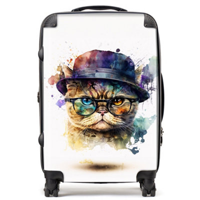 Warren Reed Designer Shorthair Cat Splashart SuitcaseMedium from B&Q