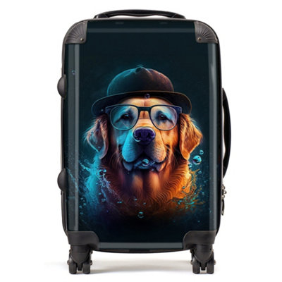 Warren Reed Designer Golden Retriever Dog Splashart SuitcaseCabin from B&Q