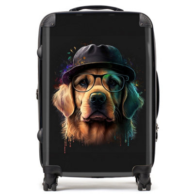 B&Q -  Golden Retriever Dog Splashart SuitcaseMedium