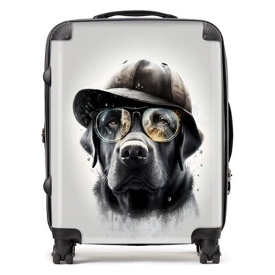 Warren Reed Designer Labrador Retriever Dog With Hat Splashart SuitcaseLarge from B&Q
