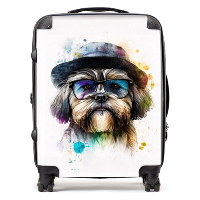 Warren Reed Designer Lhasa Apso Dog Splashart SuitcaseLarge from B&Q