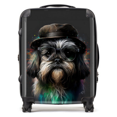 Warren Reed Designer Lhasa Apso Dog Splashart SuitcaseLarge from B&Q