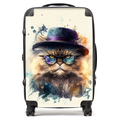 Warren Reed Designer Persian Cat Splashart SuitcaseMedium from B&Q