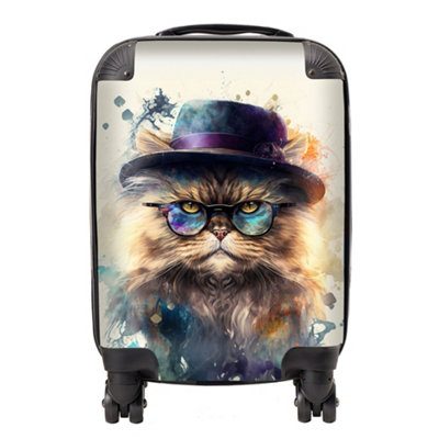 Warren Reed Designer Persian Cat Splashart SuitcaseMini Cabin from B&Q