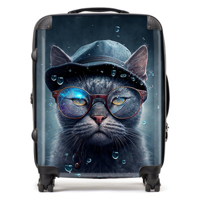 B&Q -  Russian Blue Cat Splashart SuitcaseLarge