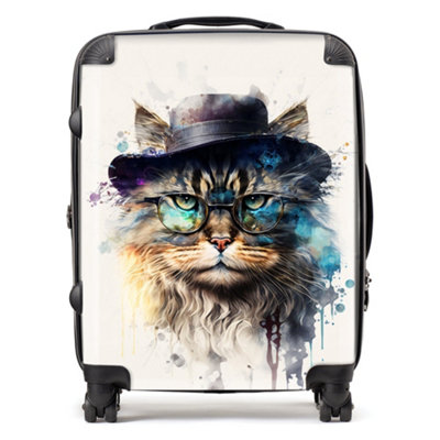 Warren Reed Designer Siberian Cat Splashart SuitcaseLarge from B&Q