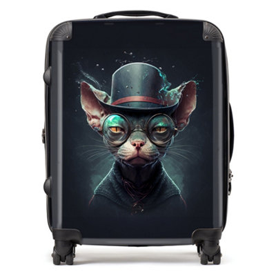 Warren Reed Designer Sphynx Cat With Glases Splashart SuitcaseLarge from B&Q