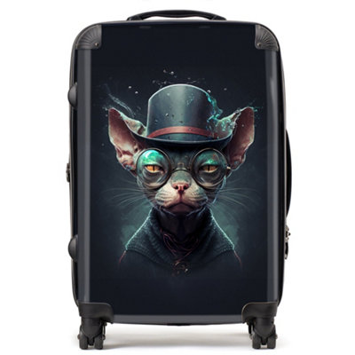 Warren Reed Designer Sphynx Cat With Glases Splashart SuitcaseMedium from B&Q