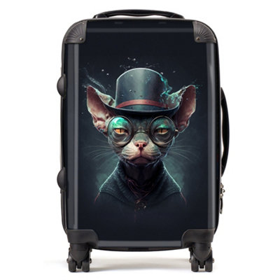 Warren Reed Designer Sphynx Cat With Glases Splashart SuitcaseCabin from B&Q