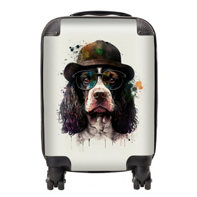 Warren Reed Designer Springer Spaniel Dog Splashart Suitcase - Mini Cabin