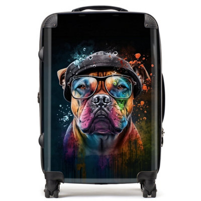 Warren Reed Designer Staffordshire Bull Terrier Dog Splashart SuitcaseMedium from B&Q