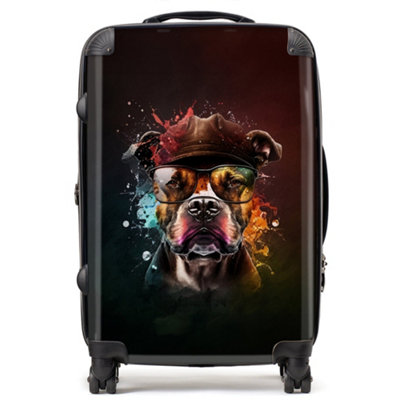 Warren Reed Designer Staffordshire Bull Terrier Dog Splashart SuitcaseMedium from B&Q