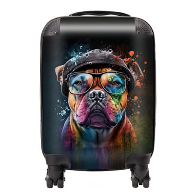 B&Q -  Staffordshire Bull Terrier Dog Splashart SuitcaseSmall