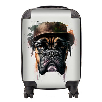 Warren Reed Designer Boxer Dog Splashart SuitcaseSmall from B&Q