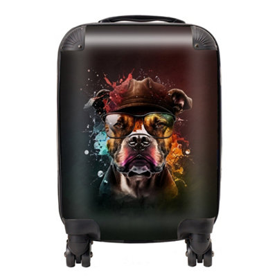 B&Q -  Staffordshire Bull Terrier Dog Splashart SuitcaseSmall