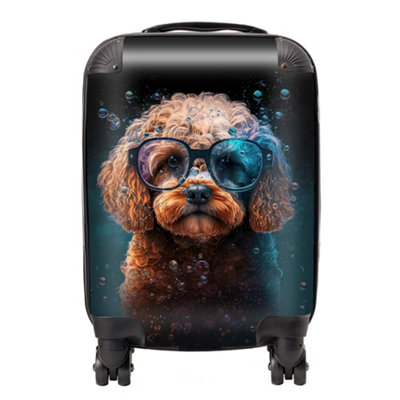 Warren Reed Designer Cavapoo Dog Face Splashart SuitcaseSmall from B&Q