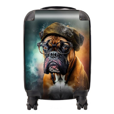 Warren Reed Designer Boxer Dog Splashart SuitcaseSmall from B&Q