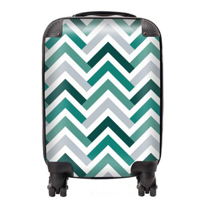 Warren Reed Designer Geometric Retro Vintage Colored Chevron Pattern SuitcaseSmall from B&Q